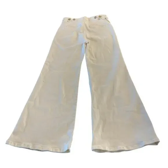 Mother Denim The Elbow Grease‎ Roller Sneak in Antique White Wide Leg size 31